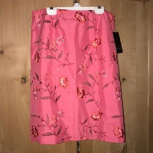 Dana Bachman Embroidered Silk Skirt